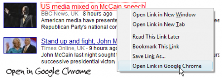 open in google chrome