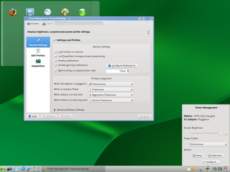 openSUSE 11.1 su KDE: PowerDevil