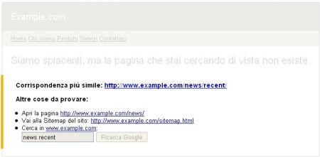 ottimizza pagine 404