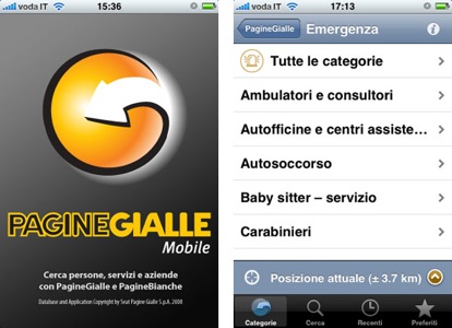 Pagine Gialle mobile iPhone