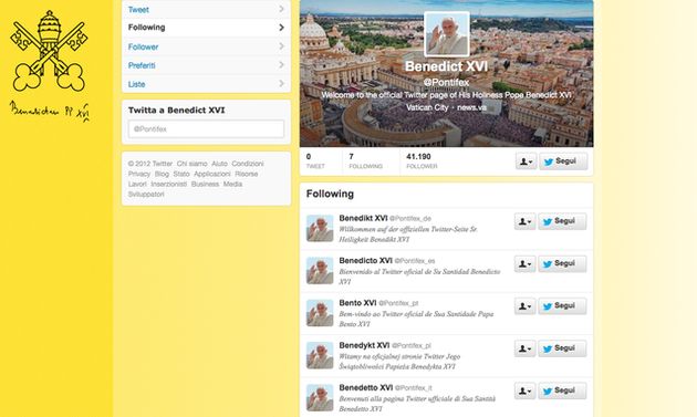 papa su twitter pontifex