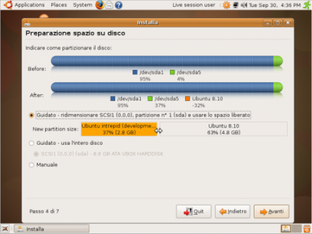 partizionatura ubuntu