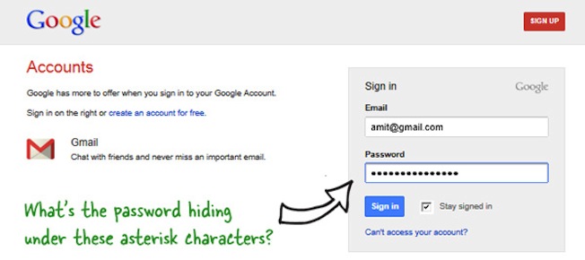 password nascosta asterischi