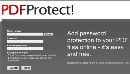 pdfprotect pdf protetti da password