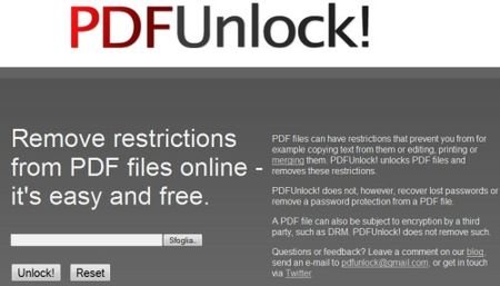 pdfunlock sbloccare pdf