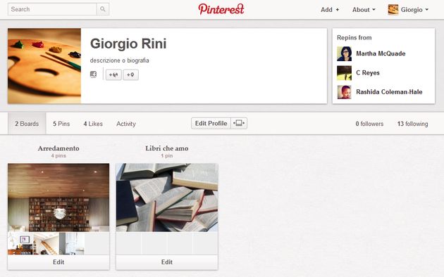 pinterest nuova grafica profili