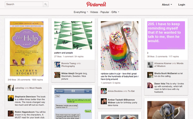pinterest piattaforma social 2012