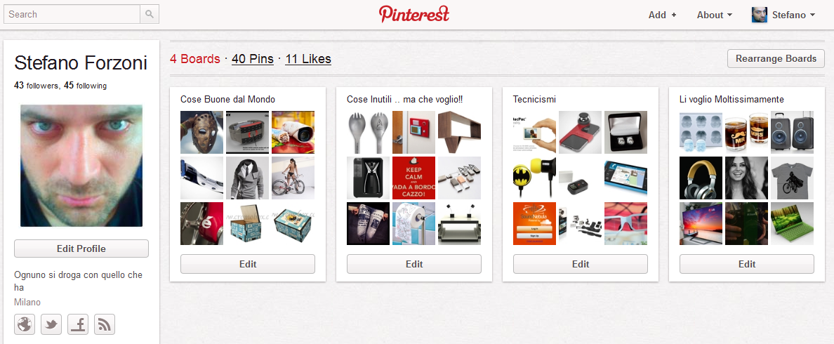 pinteret pagina personale