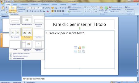 presentazione power point diapositive