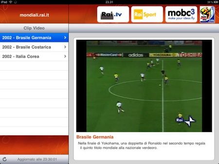 RaiMondiali Plus permette di seguire in streaming, in diretta e non solo, le partite del Mondiale su iPad