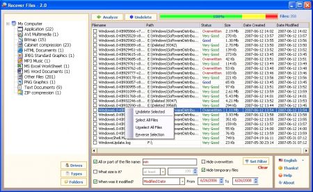 recover files screenshot