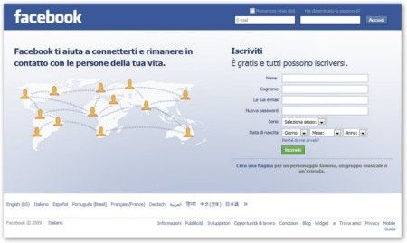 Registrazione Facebook