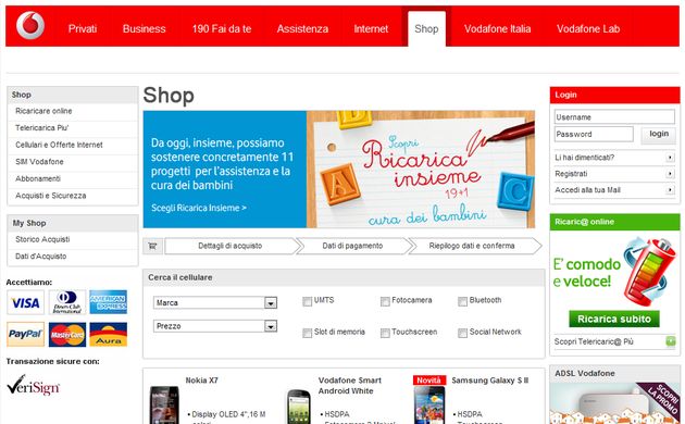 ricarica online vodafone