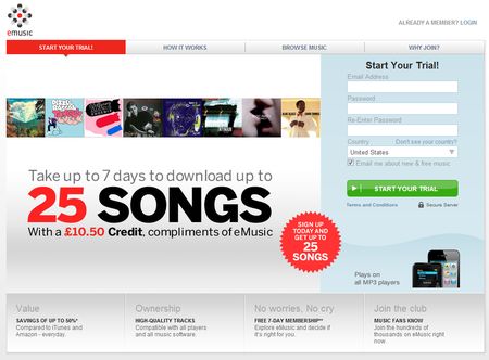 scaricare musica store online emusic