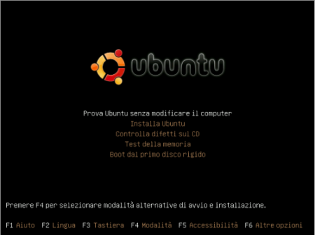 schermata iniziale ubuntu