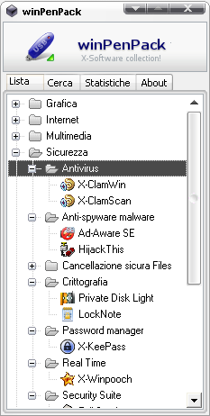 Il frontend di WinPenPack