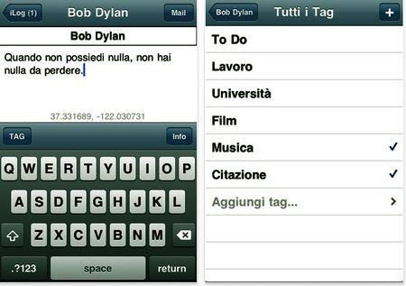 scrivere note app iphone