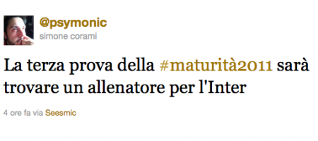seconda prova maturita 2011 twitter