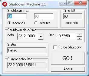 shutdown machine screenshot
