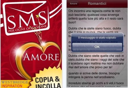sms amore app iphone san valentino