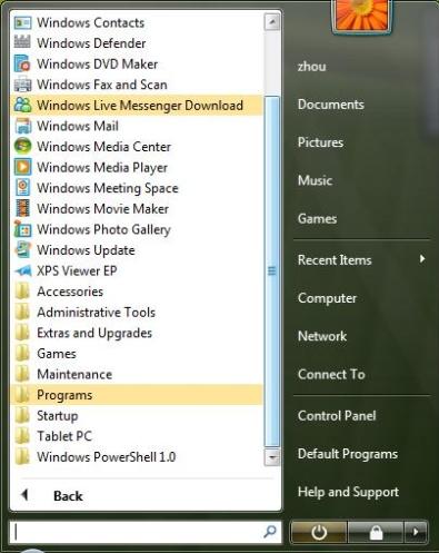 start windows 7