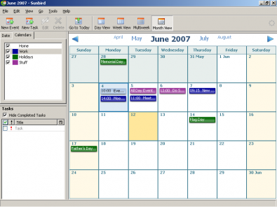 Sunbird screenshot