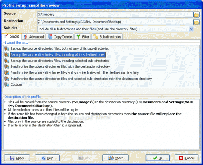 SyncBack screenshot