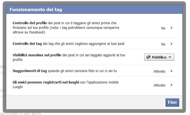 tag facebook funzionamento