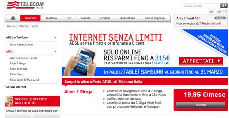 tariffe adsl telecom italia