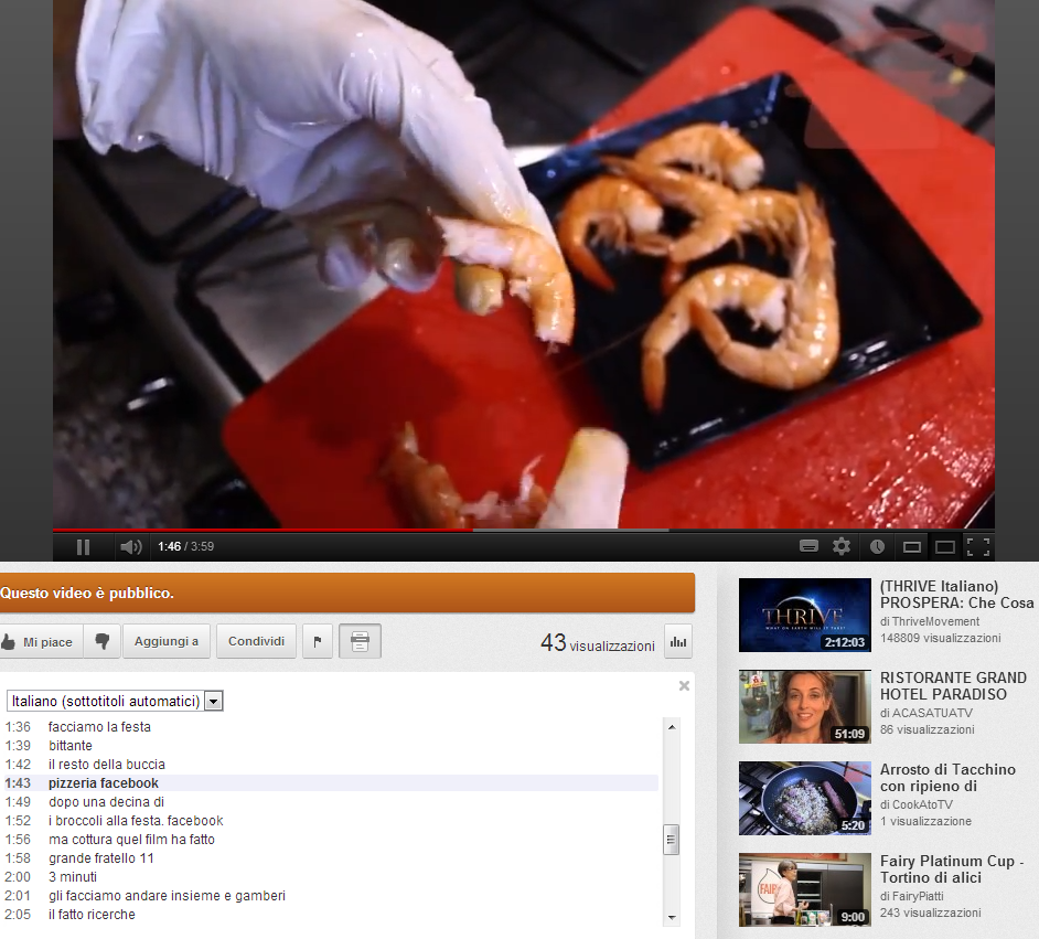 trascrizione automatica youtube