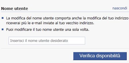 trucchi facebook cambiare nome utente