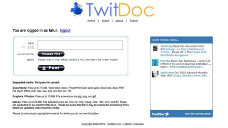twitdoc condividere documenti twitter