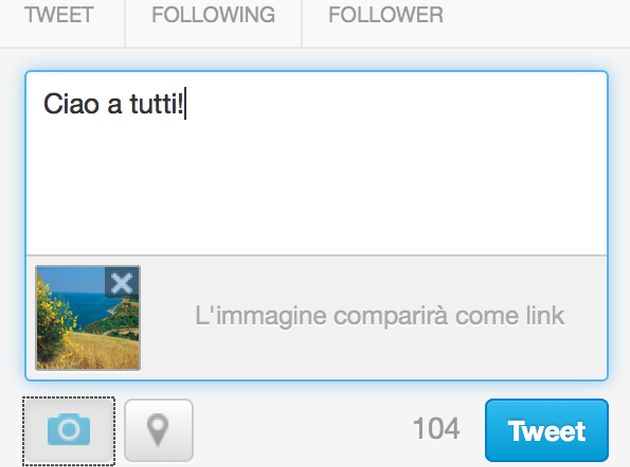 twitter come caricare foto