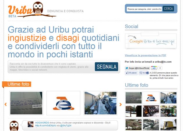 uribu piattaforma web social denuncia