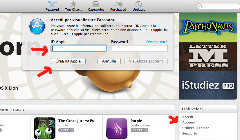 usare mac app store