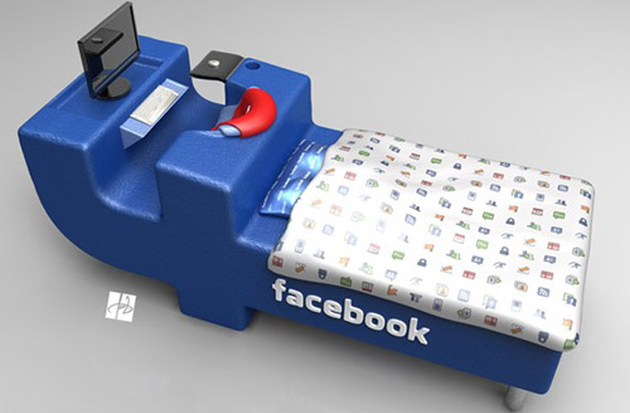 uso facebook letto social network