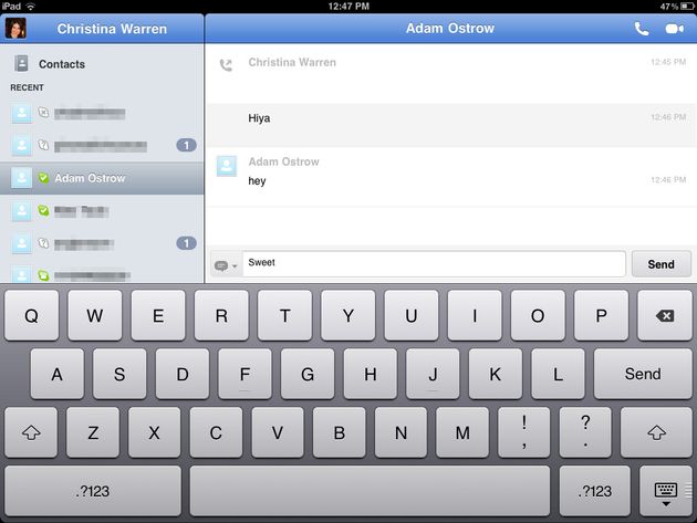 utilizzare skype ipad