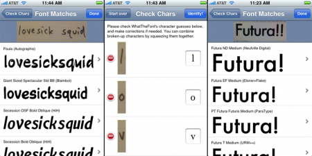 WhatTheFont, app per iPhone