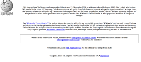wikipedia bloccata su richiesta di lutz