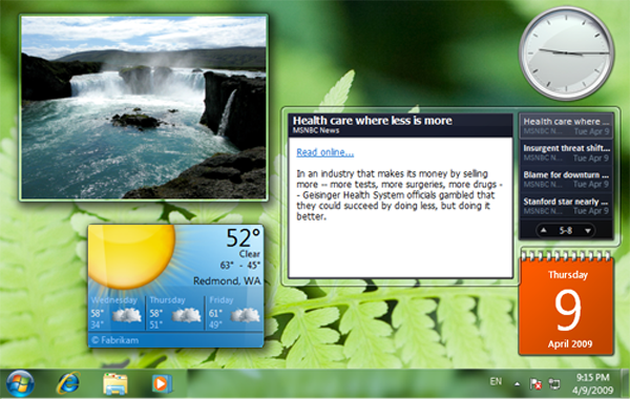 windows 8 gadget desktop