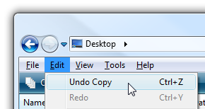 Windows: Ctrl+Z