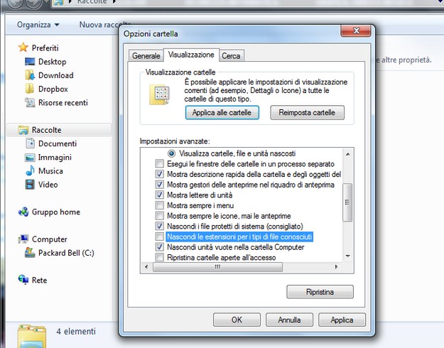 windows estensione file
