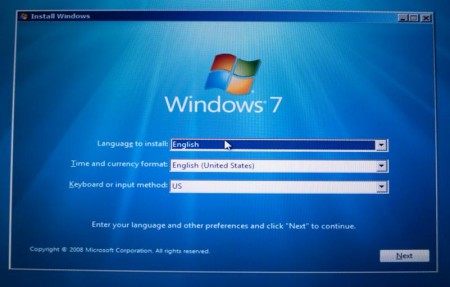 windows7 installazione