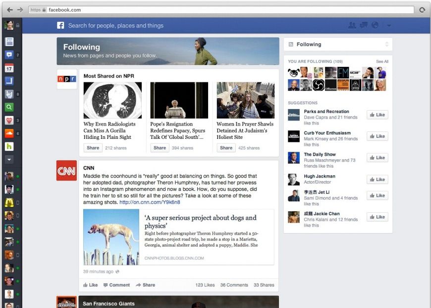 facebook timeline news feed